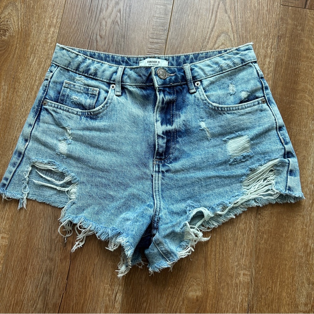 Distressed Denim Jean Shorts size 2 small F21